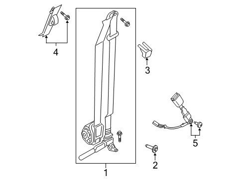 2023 Ford Ranger Front Seat Belts Diagram 1