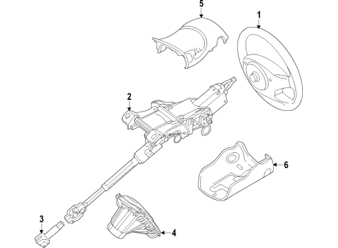 2022 Ford Transit Connect Steering Column & Wheel, Steering Gear & Linkage Diagram 1