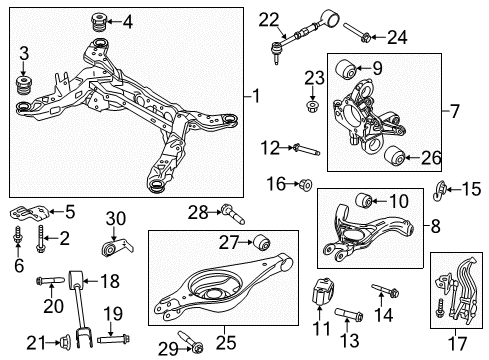 Knuckle & Bushing Assembly Diagram for AG1Z-5B759-C