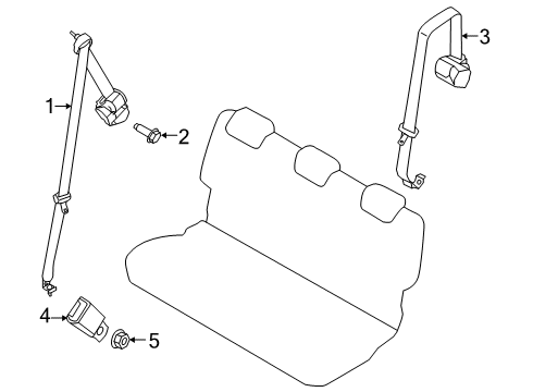 2022 Ford Transit Connect Second Row Seat Belts Diagram