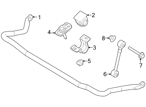 2023 Ford F-250 Super Duty Stabilizer Bar & Components - Front Diagram 2