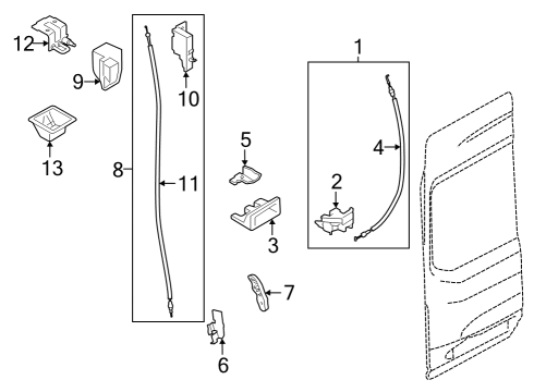 2022 Ford E-Transit Lock & Hardware Diagram 1