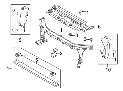 2022 Ford F-150 Radiator Support Diagram 1
