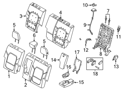 2023 Ford Bronco Rear Seat Components Diagram 3
