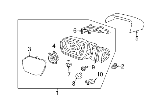 2023 Ford Expedition Outside Mirrors Diagram 1