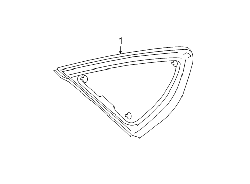2020 Ford SSV Plug-In Hybrid Quarter Panel - Glass & Hardware Diagram