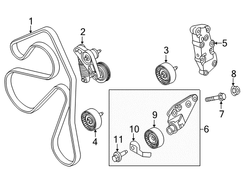 1999 Ford Ranger V-Belt Diagram for DA8Z-8620-G