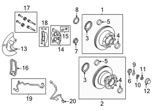 2022 Ford E-350/E-350 Super Duty Brake Components Diagram 1