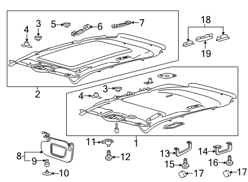 Visor Assembly - Sun Diagram for FA1Z-5804105-CE