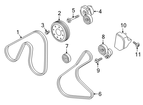 2020 Ford Ranger Belts & Pulleys Diagram