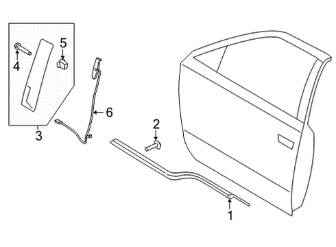 2022 Ford F-150 Exterior Trim - Front Door Diagram 2