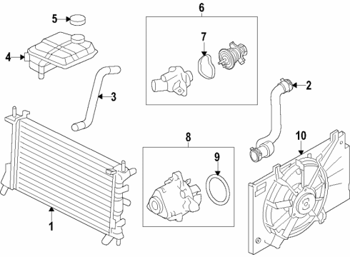 2021 Ford Transit Connect Cooling System, Radiator, Water Pump, Cooling Fan Diagram 3