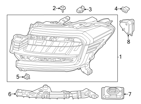 2023 Ford Expedition Headlamp Components Diagram
