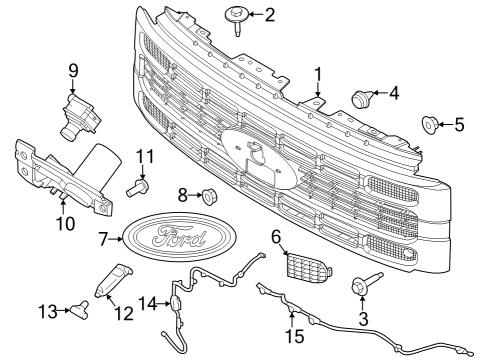 2024 Ford F-250 Super Duty Grille & Components Diagram 4