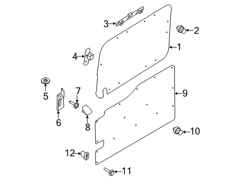 2020 Ford Transit 250 Interior Trim - Side Loading Door Diagram 5