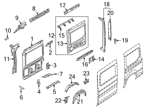 2020 Ford Transit 250 Inner Structure - Side Panel Diagram 3