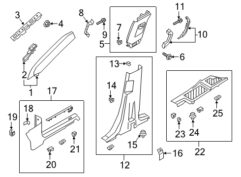 2020 Ford Police Interceptor Utility Interior Trim - Pillars, Rocker & Floor Diagram
