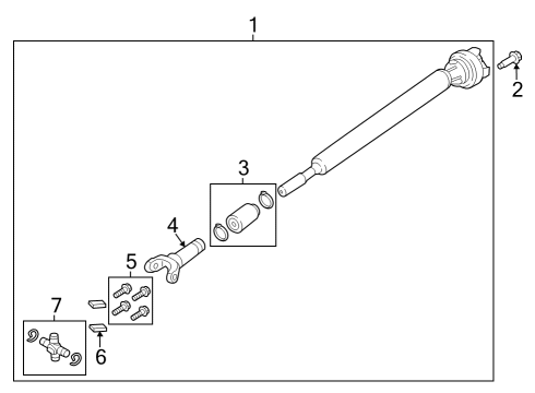 2023 Ford F-250 Super Duty Drive Shaft - Front Diagram