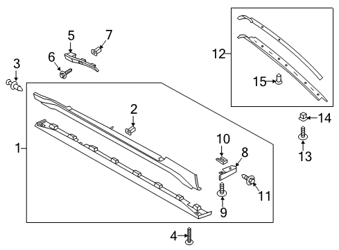 2021 Ford Mustang Exterior Trim - Pillars Diagram 1