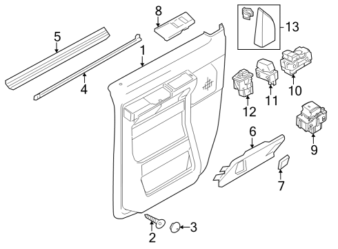 2023 Ford E-350/E-350 Super Duty Mirrors Diagram 1