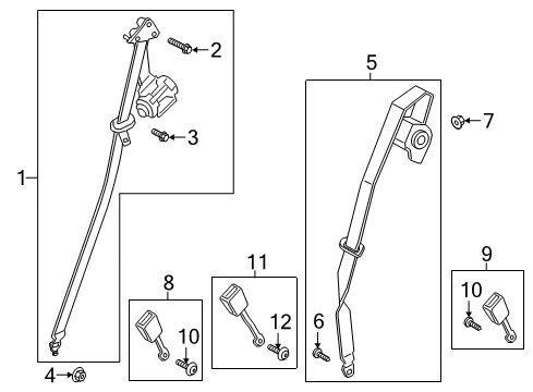 2022 Lincoln Navigator Second Row Seat Belts Diagram