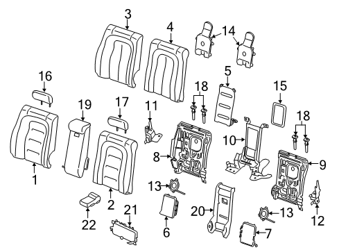 2020 Lincoln Continental Rear Seat Components Diagram 1