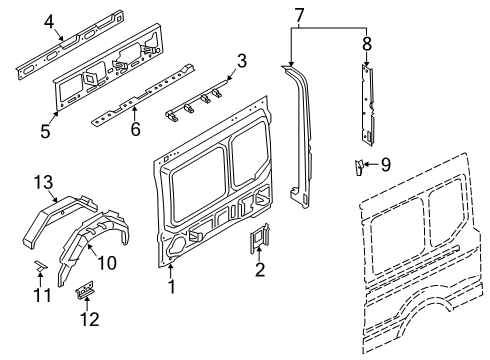 2020 Ford Transit 250 Inner Structure - Side Panel Diagram 8