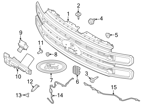 2023 Ford F-350 Super Duty Grille & Components Diagram 3