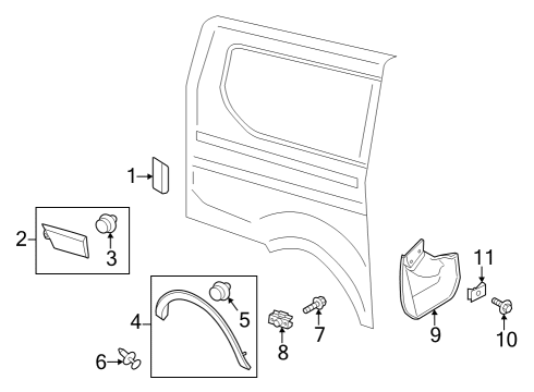 2022 Ford E-Transit Exterior Trim - Side Panel Diagram 3
