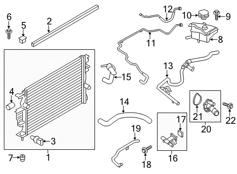 2020 Ford Fusion Radiator & Components Diagram 4