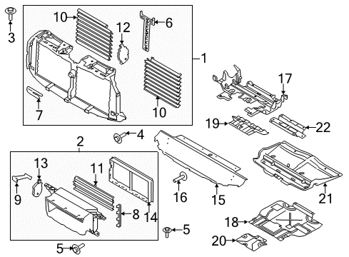 2018 Ford F-150 SHUTTER Assembly - RADIATOR CONTROL Diagram for JL3Z-8475-G