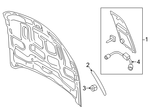 2021 Ford Mustang Exterior Trim - Hood Diagram