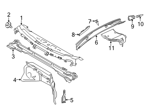 2023 Ford Ranger PANEL ASY - COWL SIDE Diagram for CK4Z-6102039-AB