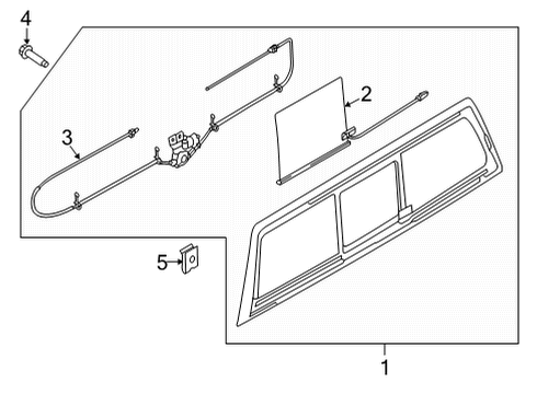 2023 Ford F-150 Glass & Hardware - Back Glass Diagram 2
