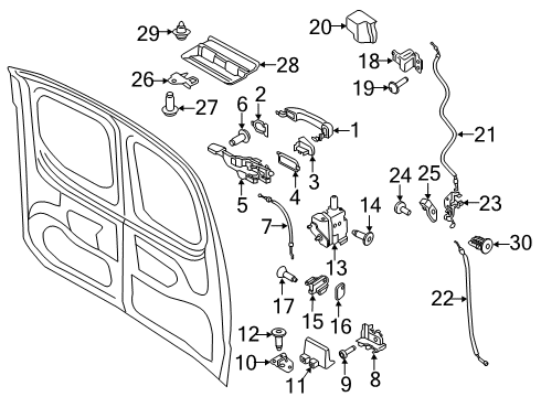 2022 Ford Transit Connect Lock & Hardware Diagram 1