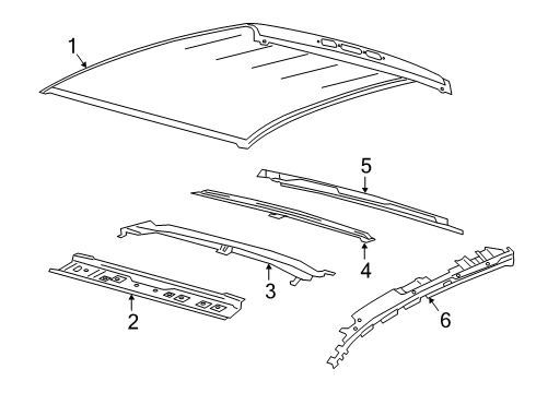 2020 Ford Ranger Roof & Components Diagram 1