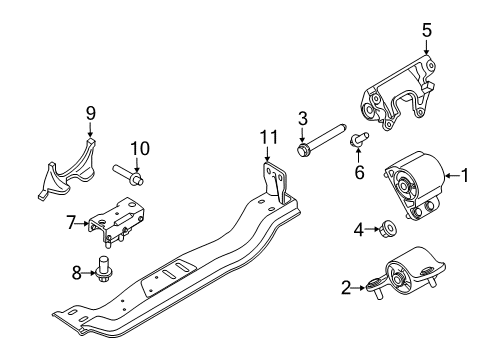2020 Ford F-350 Super Duty Engine & Trans Mounting Diagram 2