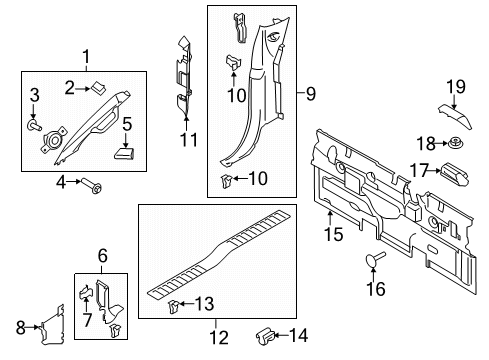 2020 Ford F-150 Interior Trim - Cab Diagram 9