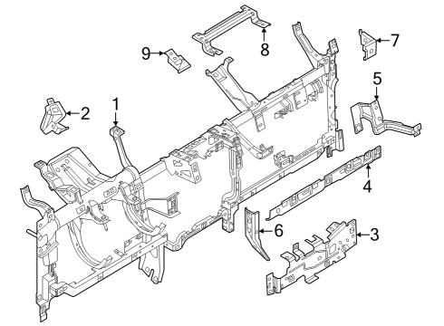 2024 Ford F-250 Super Duty Instrument Panel Components Diagram 3