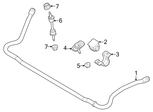 2023 Ford F-250 Super Duty Stabilizer Bar & Components - Front Diagram 1