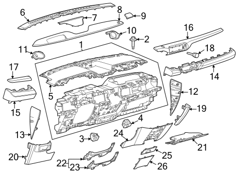 2023 Ford Mustang Mach-E Instrument Panel Diagram 1