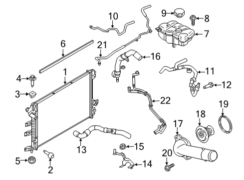 1985 Mercury Lynx Radiator Assembly Diagram for G3GZ-8005-B
