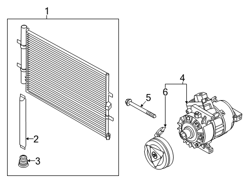 2023 Ford Transit 150 Condenser, Compressor & Lines Diagram 3