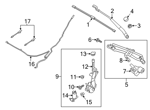 2020 Ford EcoSport Windshield - Wiper & Washer Components Diagram