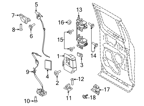 2021 Ford F-250 Super Duty HINGE ASY Diagram for FL3Z-1826800-C