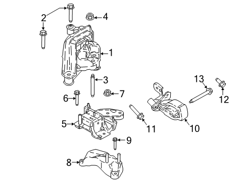 2022 Ford EcoSport Engine & Trans Mounting Diagram