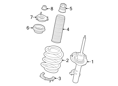 2022 Ford E-Transit Struts & Components - Front Diagram