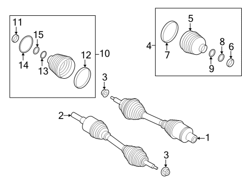 2023 Ford Expedition Drive Axles - Front Diagram
