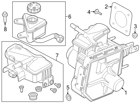 2021 Lincoln Aviator RESERVOIR - BRAKE FLUID Diagram for L1MZ-2K478-A