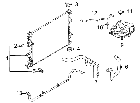 2020 Ford Escape Radiator & Components Diagram 4